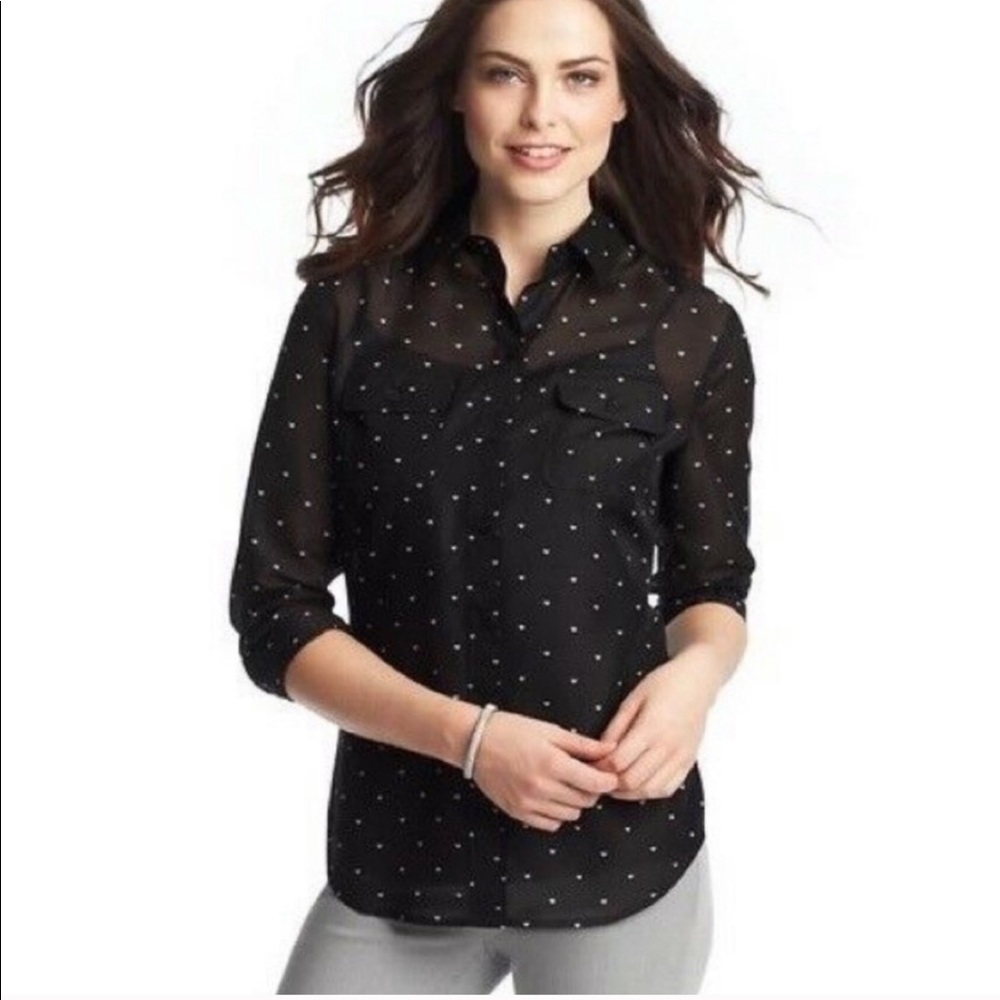 Loft mini hearts button down